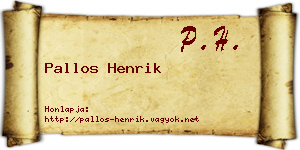 Pallos Henrik névjegykártya
